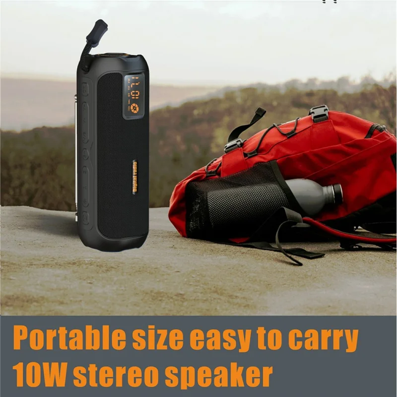 P12A 10W Stereo Outdoor Bluetooth-compatible Speaker with LED Display FM  /  AM Radio Support TF Card