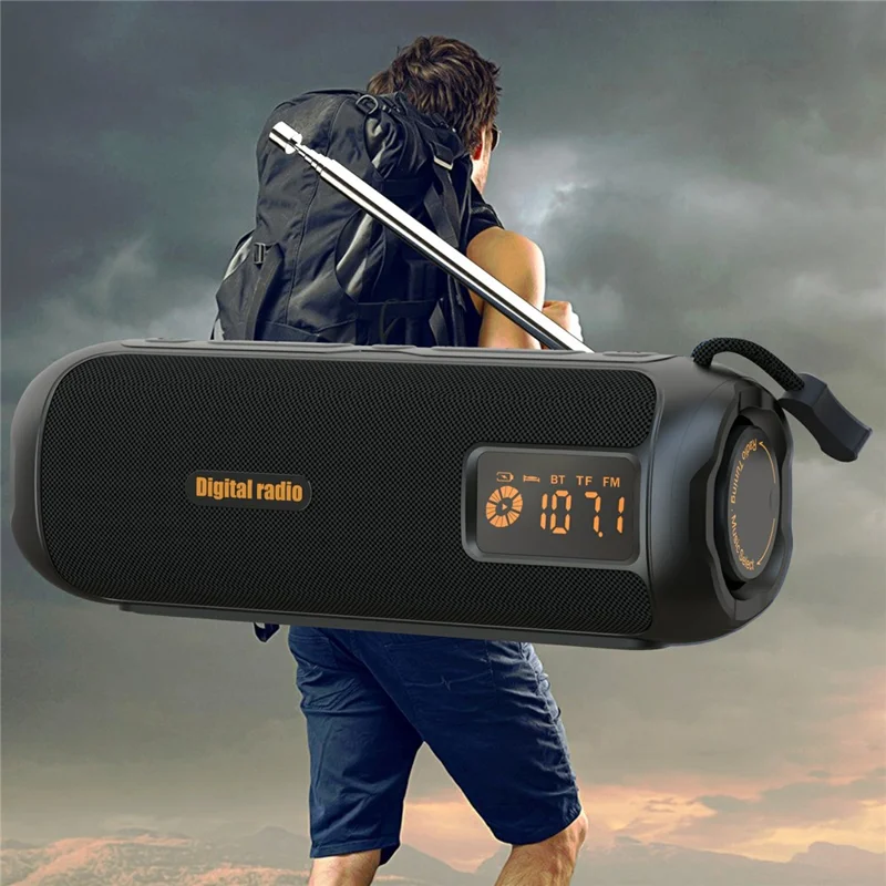 P12A 10W Stereo Outdoor Bluetooth-compatible Speaker with LED Display FM  /  AM Radio Support TF Card