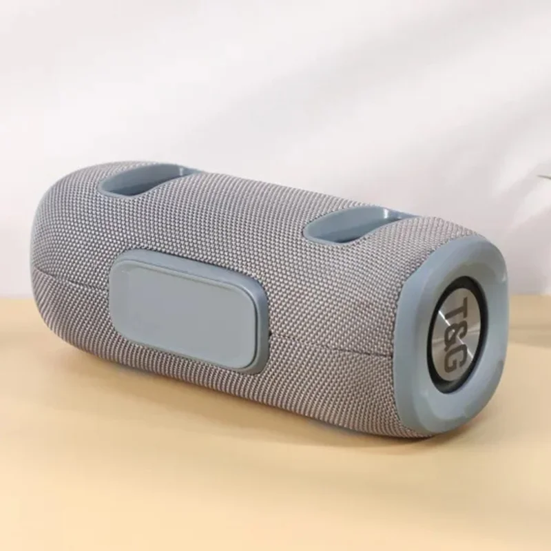 T&G TG-694 Głośnik bezprzewodowy Stereo Bass Wodoodporny Przenośny Głośnik aktywny z tkaniny z podświetleniem LED RGB / Radio FM - Szary
