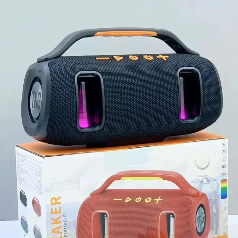 T&G TG-694 Głośnik bezprzewodowy Stereo Bass Wodoodporny Przenośny Głośnik aktywny z tkaniny z podświetleniem LED RGB / Radio FM - Szary