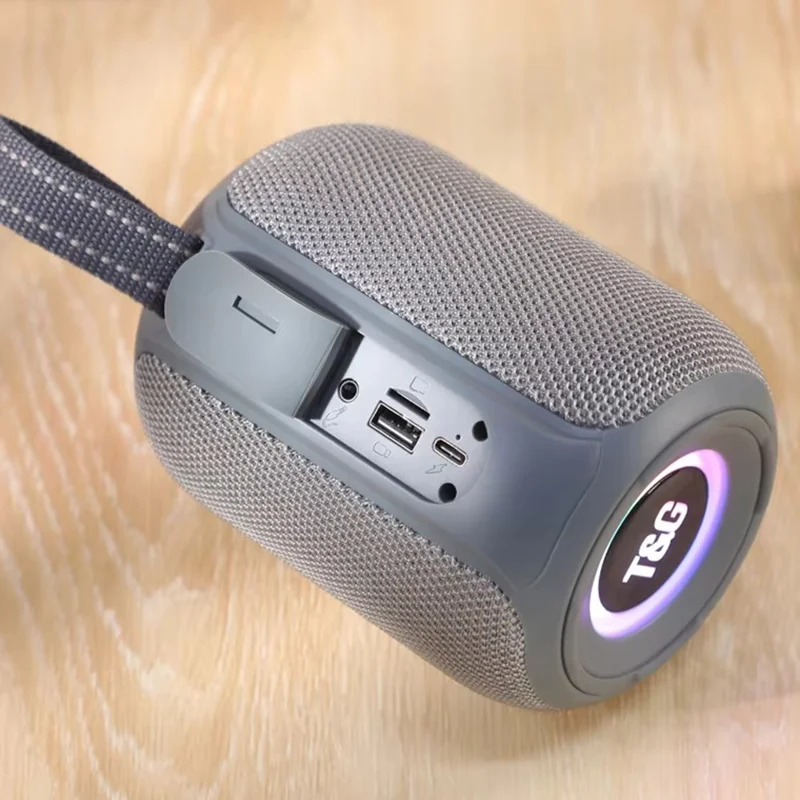 T&G TG697 Wireless Speaker Portable Handheld Subwoofer High Volume Mini Audio System - Grey