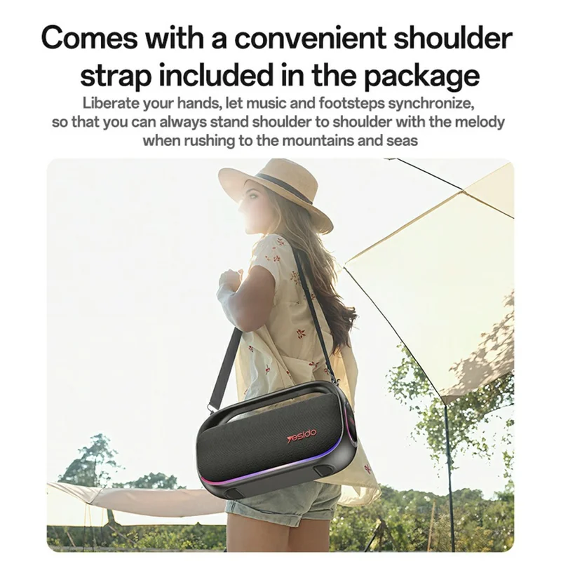 YESIDO YSW31 Wireless Speaker 3 EQ Modes Waterproof TWS Stereo Sound Bluetooth-compatible Subwoofer