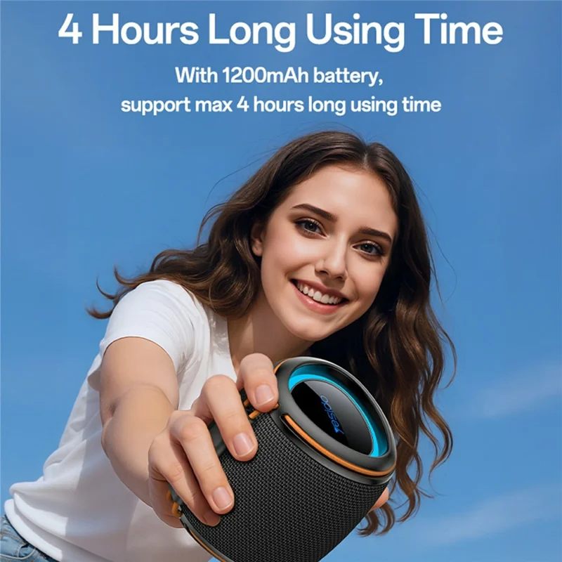 YESIDO YSW40 8W Portable Subwoofer TWS Bluetooth-compatible Wireless Speaker with RGB Light