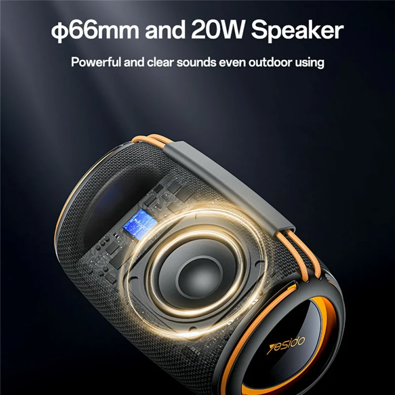 YESIDO YSW39 Multi Mode Playback Bluetooth-compatible Speaker 20W Powerful Sound RGB Lighting Subwoofer