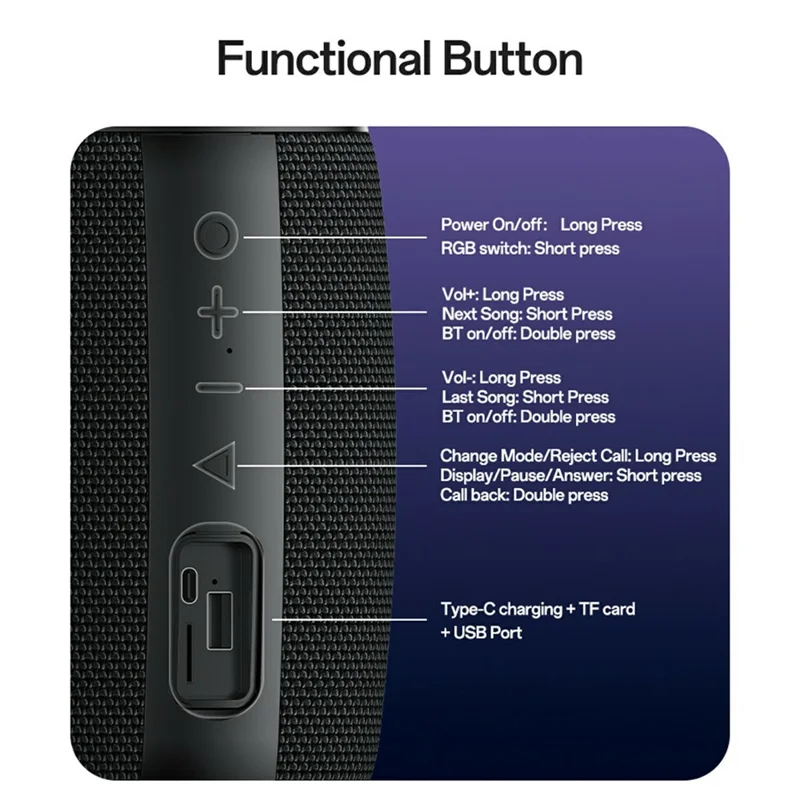 YESIDO YSW39 Multi Mode Playback Bluetooth-compatible Speaker 20W Powerful Sound RGB Lighting Subwoofer