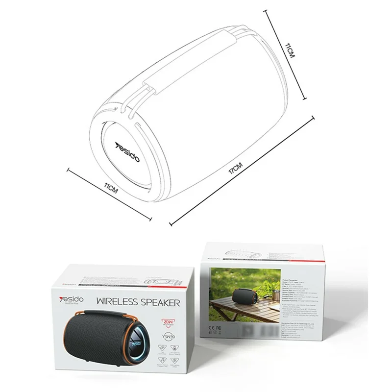 YESIDO YSW39 Multi Mode Playback Bluetooth-compatible Speaker 20W Powerful Sound RGB Lighting Subwoofer