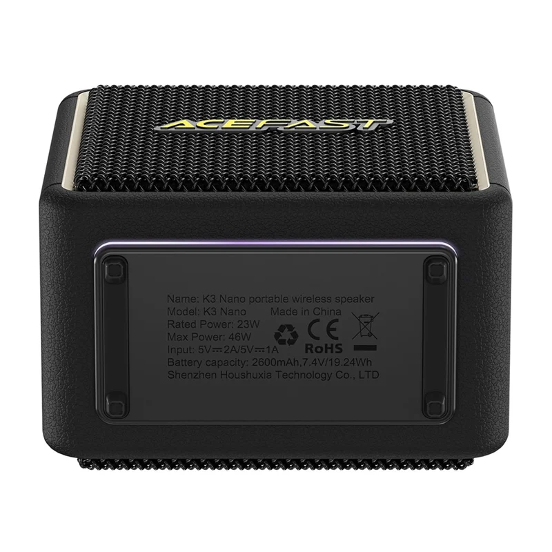 ACEFAST K3 Nano Bluetooth-Compatible Portable Speaker 46W IPX6 Waterproof RGB Light Speaker