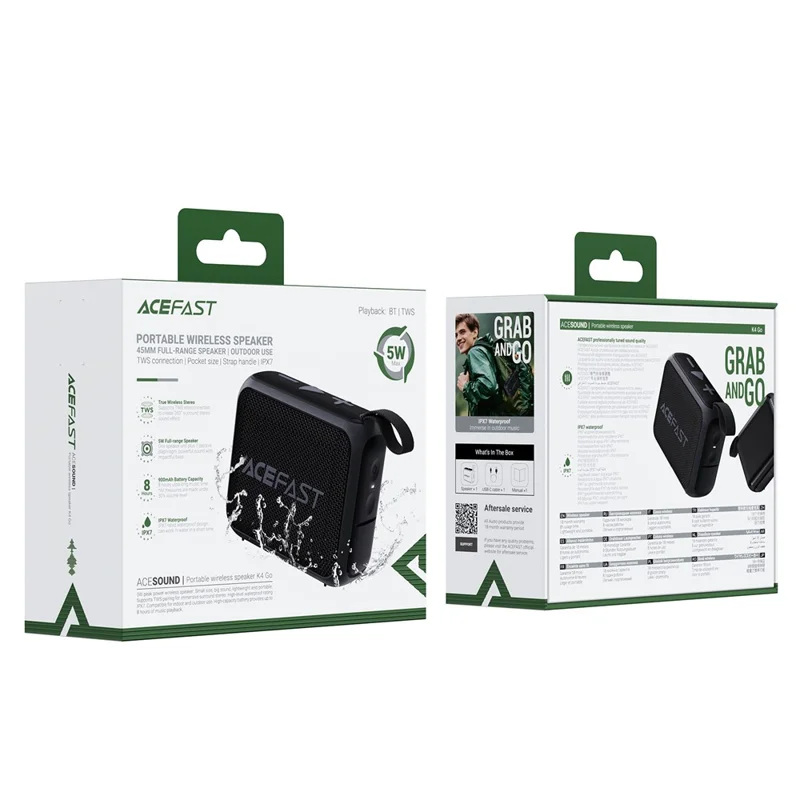 ACEFAST K4 Go Portable Wireless Speaker IPX7 Waterproof Bluetooth-Compatible Subwoofer