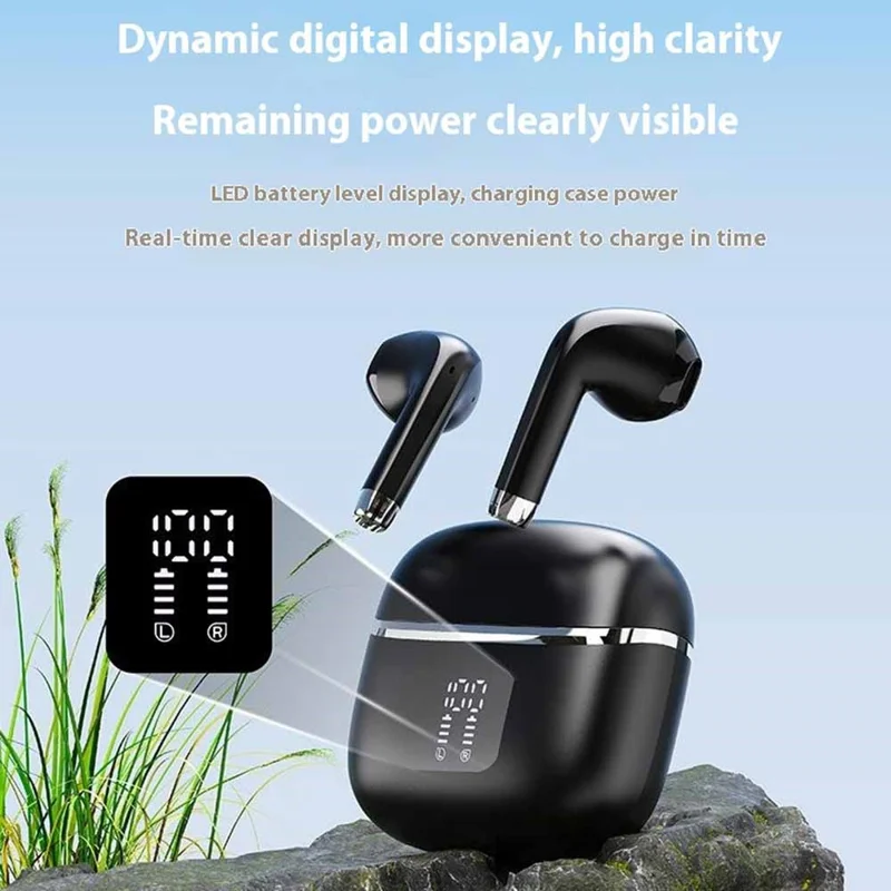 Bluetooth-oortelefoons met geluidsisolatie Half-in-oortelefoons voor sport met digitaal display oplaaddoosje