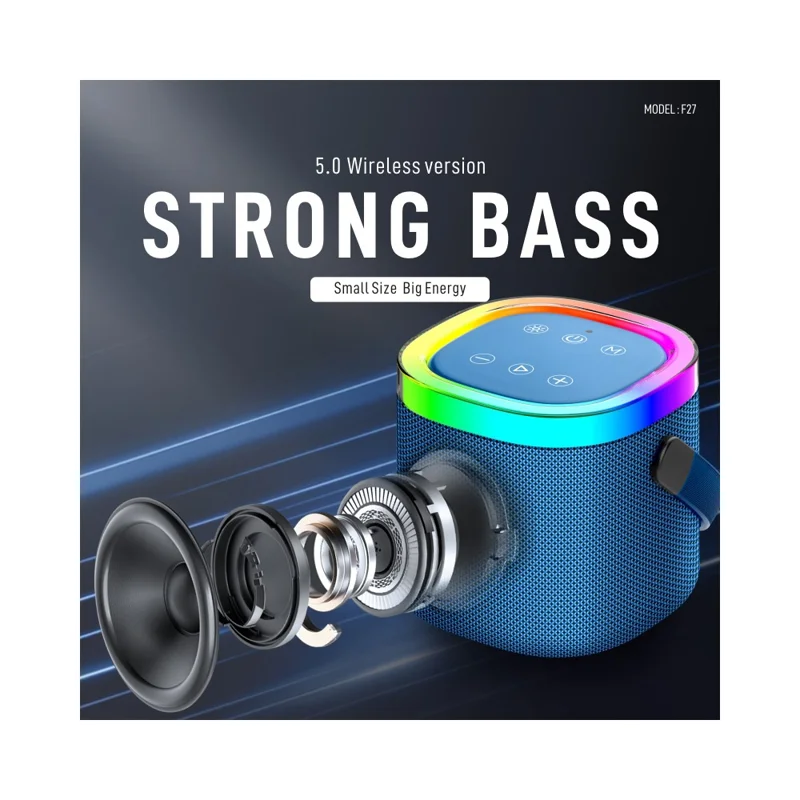 KONFULON F27 Dual 8W Driver Bluetooth-compatible Speaker with Microphone Wireless Audio System - Black