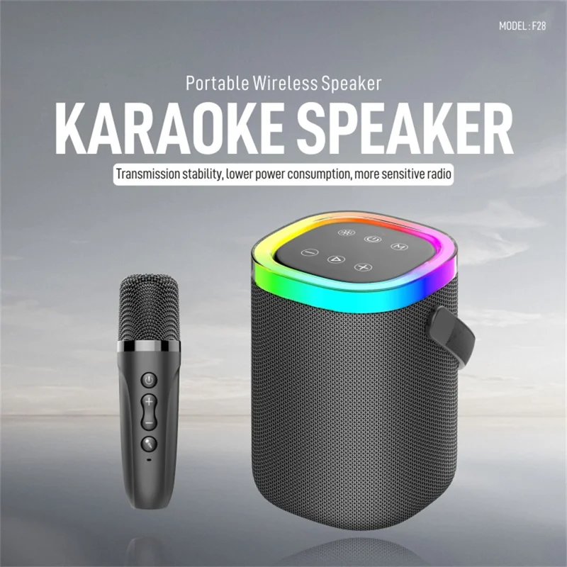 KONFULON F28 10W Wireless Speaker 1800mAh Battery Capacity Portable Speaker with Mic for Home / Outdoor - Black