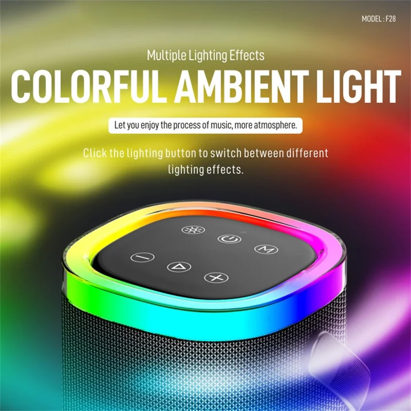 KONFULON F28 10W Wireless Speaker 1800mAh Battery Capacity Portable Speaker with Mic for Home / Outdoor - Black