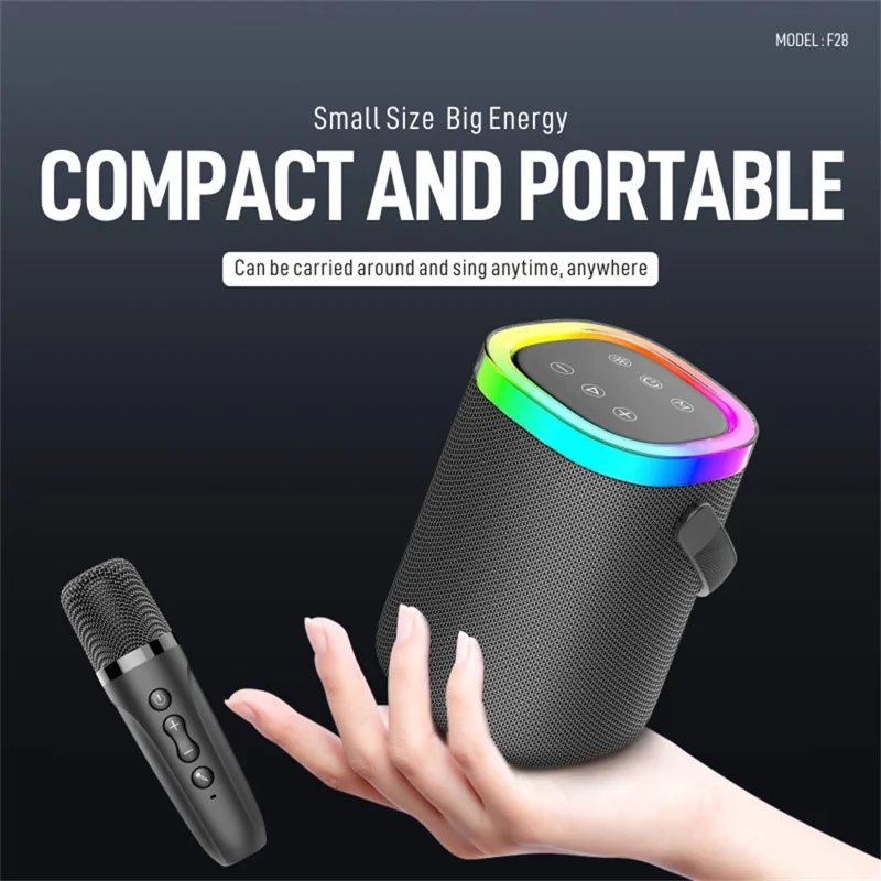 KONFULON F28 10W Wireless Speaker 1800mAh Battery Capacity Portable Speaker with Mic for Home / Outdoor - Black