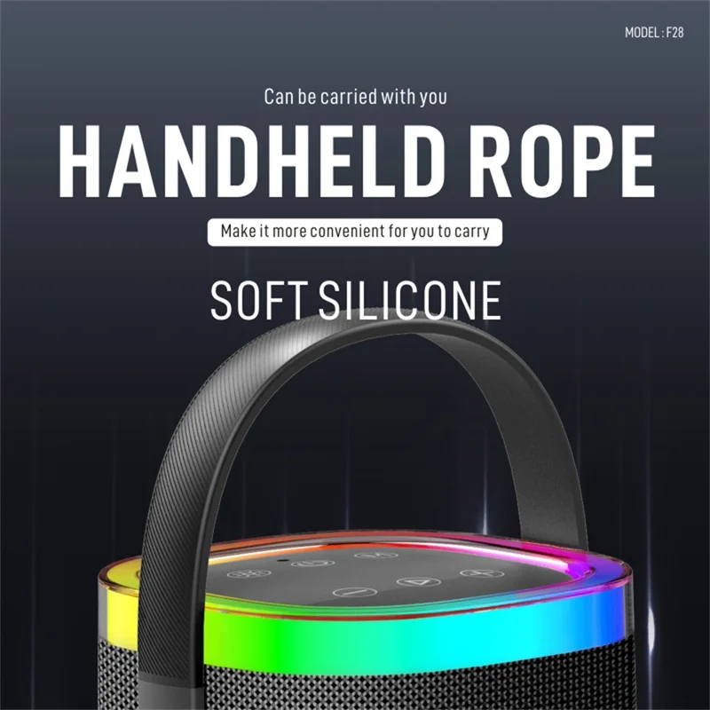 KONFULON F28 10W Wireless Speaker 1800mAh Battery Capacity Portable Speaker with Mic for Home / Outdoor - Black