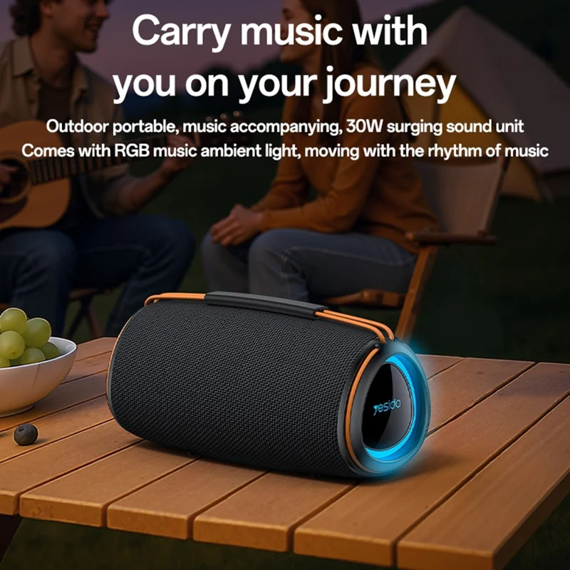 مكبر صوت YESIDO YSW38 سطح المكتب بلوتوث 30 واط إضاءة RGB متعددة الأوضاع ساب وووفر لاسلكي