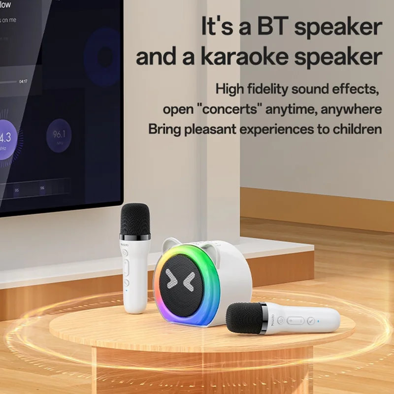 YESIDO YSW36 Cute Ears Design 5W Bluetooth-compatible Karaoke Speaker with Dual Microphone for Children Entertainment
