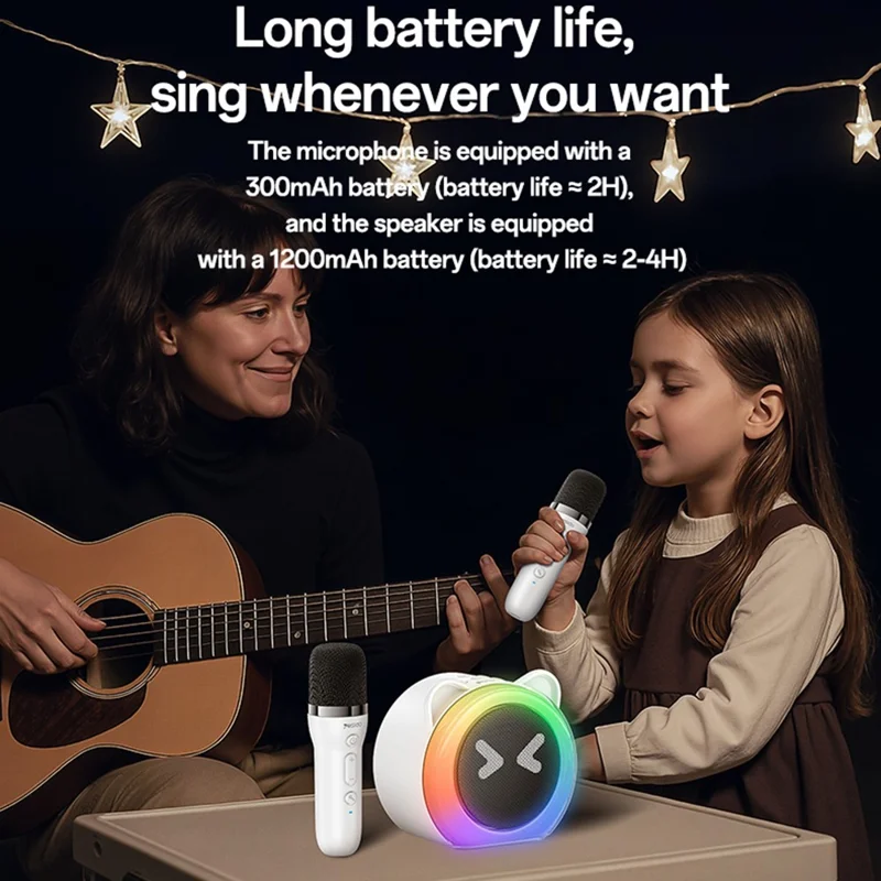 YESIDO YSW36 Cute Ears Design 5W Bluetooth-compatible Karaoke Speaker with Dual Microphone for Children Entertainment