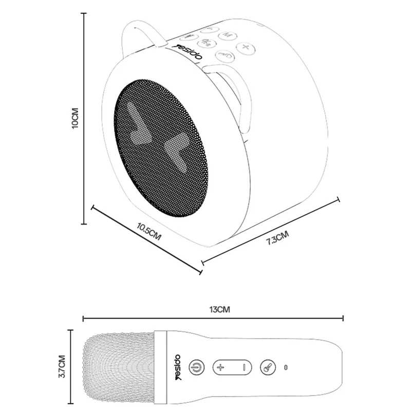 YESIDO YSW36 Cute Ears Design 5W Bluetooth-compatible Karaoke Speaker with Dual Microphone for Children Entertainment