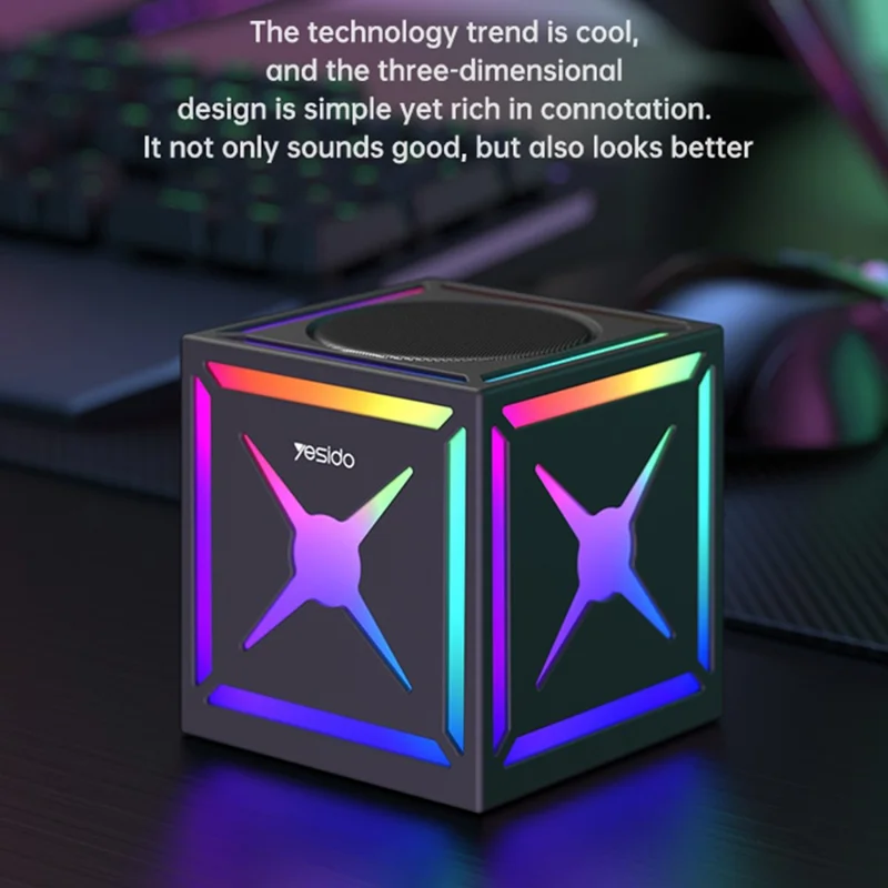 YESIDO YSW34 5W TWS Bluetooth-compatible Speaker RGB Lighting Outdoor Portable Subwoofer