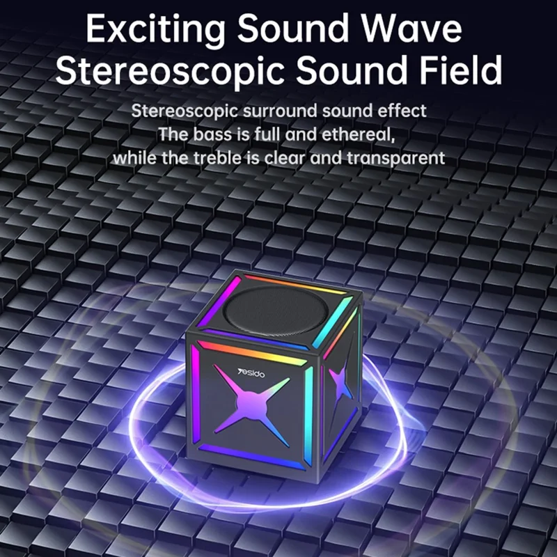 YESIDO YSW34 5W TWS Bluetooth-compatible Speaker RGB Lighting Outdoor Portable Subwoofer