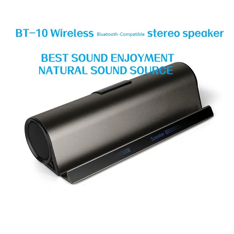 BT-10 Mini Portable Speaker Bluetooth-Compatible Subwoofer Phone Stand Long Playtime Bass Boost