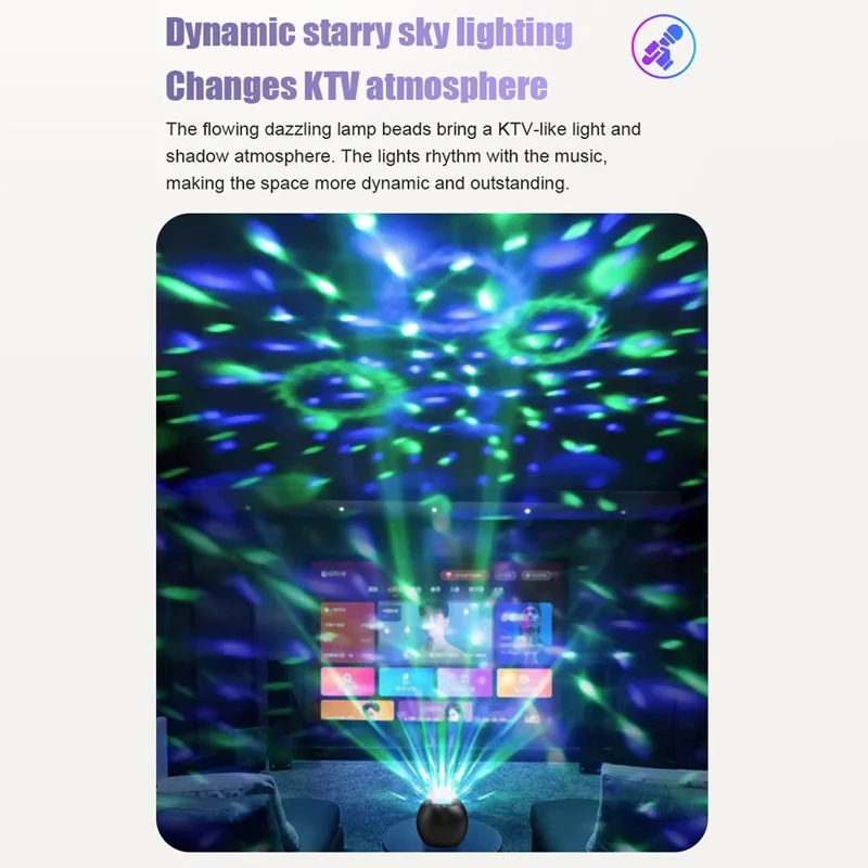 Z1 Portable Wireless Karaoke Speaker and Dual Microphone Set LED Lighting Bluetooth-compatible Music Player with TF Card Slot - Black