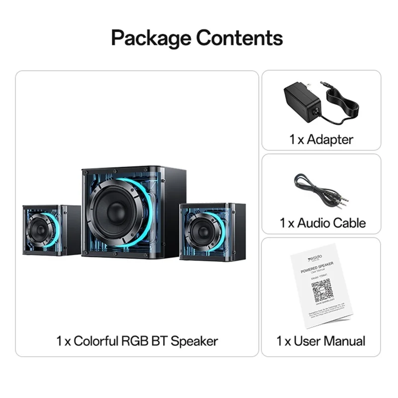YESIDO YSW41 2.1 Channel RGB Bluetooth-Compatible Speaker 40W Rich Bass Immersive Sound AUX  /  USB Playback - EU Plug