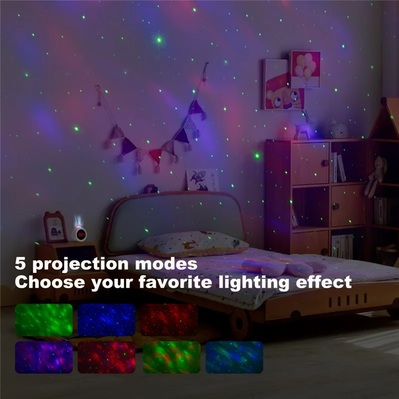 F4006 HD Sound RGB Sternprojektor 3 Alarme 5 Stimmungslichter Bluetooth-kompatibler Lautsprecher Wecker USB-betrieben