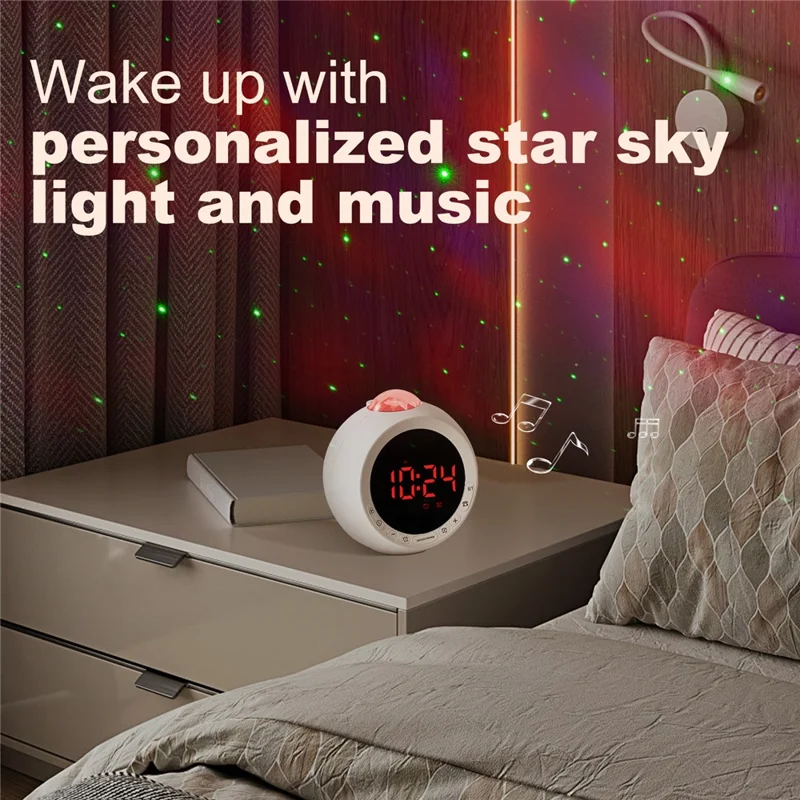 F4006 HD Sound RGB Sternprojektor 3 Alarme 5 Stimmungslichter Bluetooth-kompatibler Lautsprecher Wecker USB-betrieben