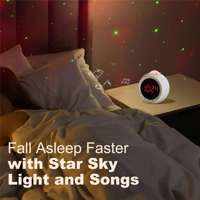 F4006 HD Sound RGB Sternprojektor 3 Alarme 5 Stimmungslichter Bluetooth-kompatibler Lautsprecher Wecker USB-betrieben