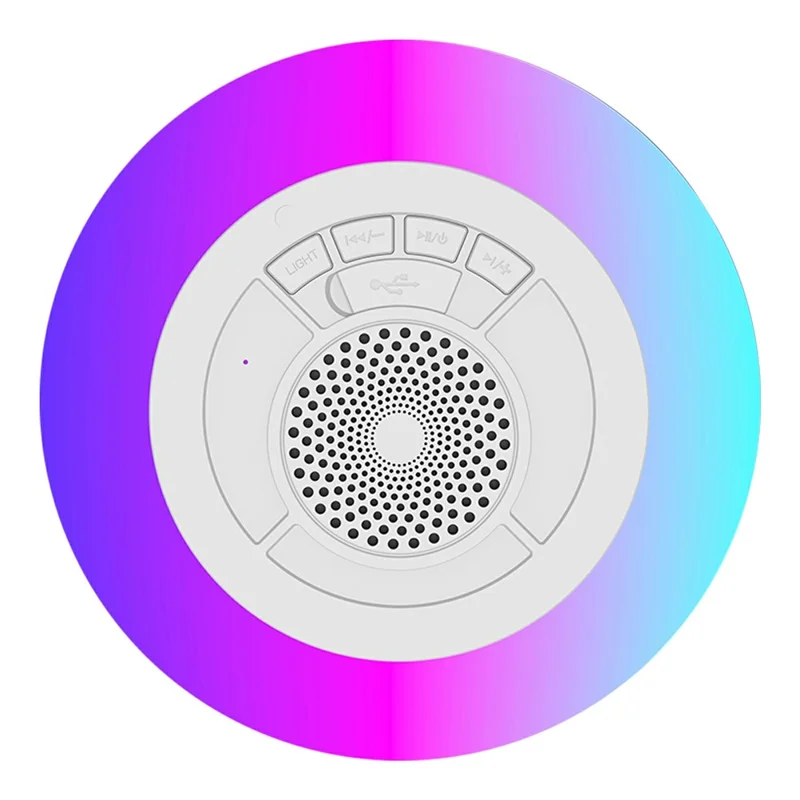 H501 Floating Bluetooth-compatible Speaker for Pool  /  Beach  /  Shower IPX7 Waterproof Stereo Sound Subwoofer with Colorful LED Lights