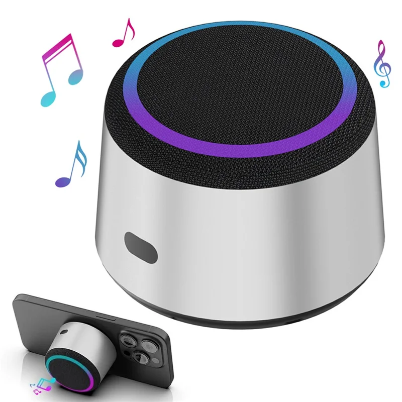 H11 TWS Bluetooth-compatible Speaker RGB Lighting 15W Wireless Charging Magnetic Phone Stand - Silver