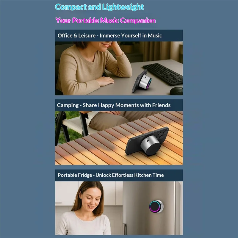 H11 TWS Bluetooth-compatible Speaker RGB Lighting 15W Wireless Charging Magnetic Phone Stand - Silver