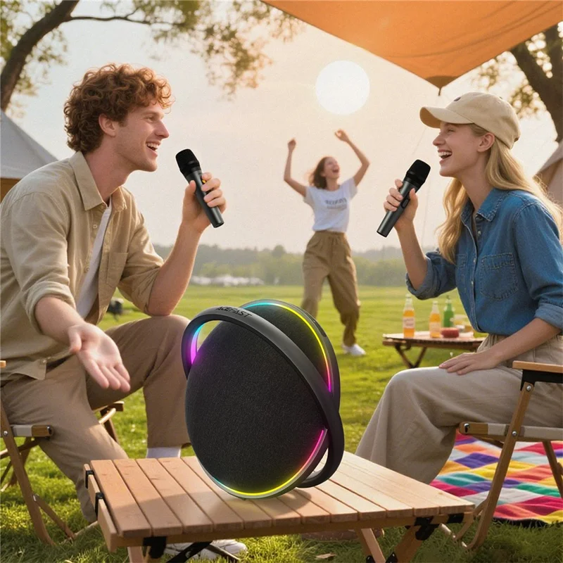 ACEFAST K5 Max IPX4 Waterproof Portable Karaoke Bluetooth-compatible Speaker with Dual Wireless Microphones