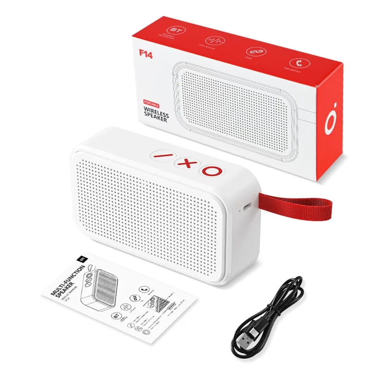 TWS Surround Stereo Bluetooth-Compatible Speaker F14 Outdoor Wireless Mini Subwoofer with USB-C Charging