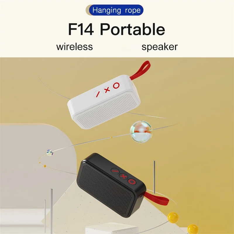 TWS Surround Stereo Bluetooth-Compatible Speaker F14 Outdoor Wireless Mini Subwoofer with USB-C Charging