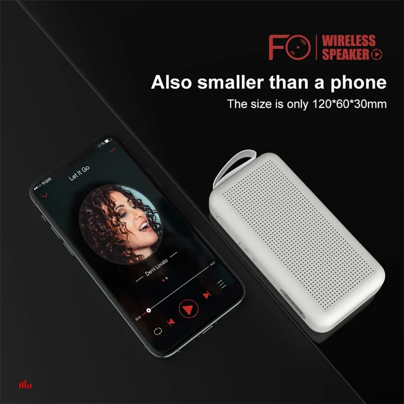 Bluetooth-Compatible Speaker F0 Outdoor Wireless Mini Subwoofer with HIFI Sound Portable Speaker - Black