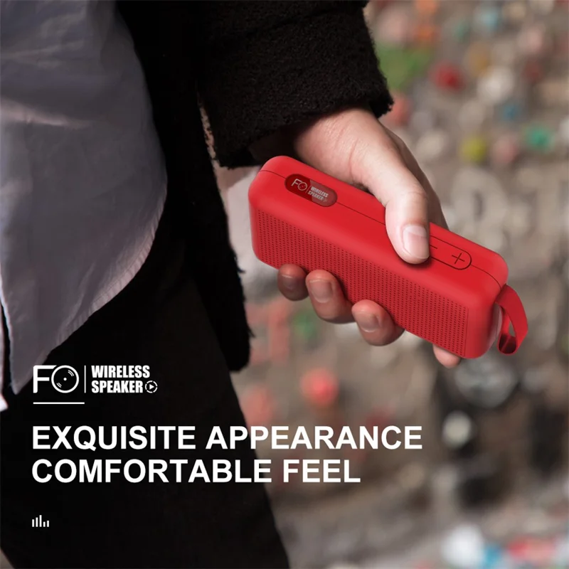 Bluetooth-Compatible Speaker F0 Outdoor Wireless Mini Subwoofer with HIFI Sound Portable Speaker - Black