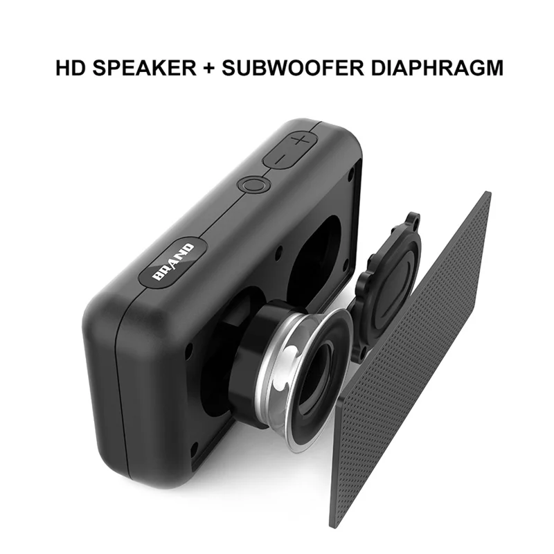 Bluetooth-Compatible Speaker F0 Outdoor Wireless Mini Subwoofer with HIFI Sound Portable Speaker - Black