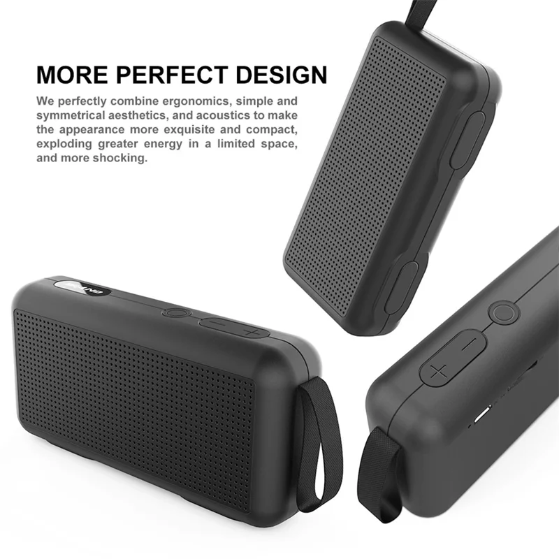 Bluetooth-Compatible Speaker F0 Outdoor Wireless Mini Subwoofer with HIFI Sound Portable Speaker - Black