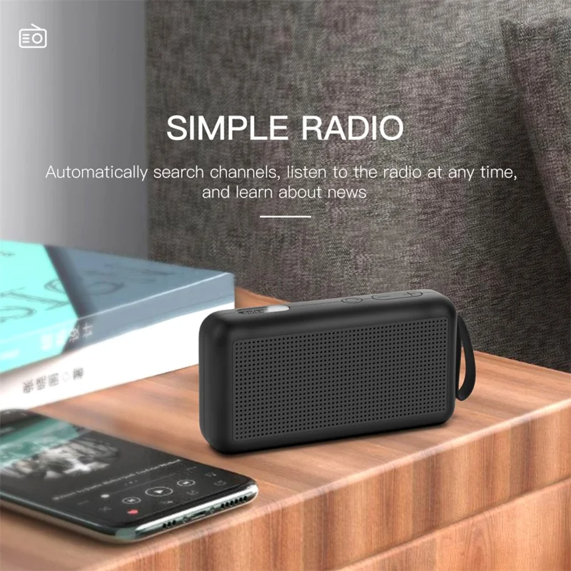 Bluetooth-Compatible Speaker F0 Outdoor Wireless Mini Subwoofer with HIFI Sound Portable Speaker - Black