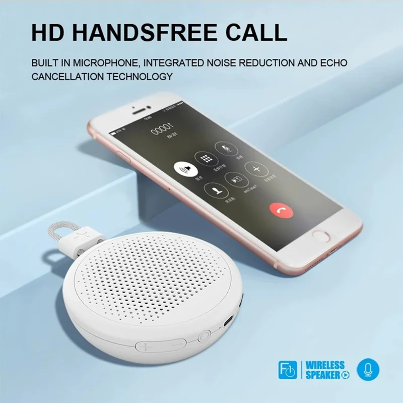 F10 Bluetooth-Compatible Speaker Mini Portable Outdoor Subwoofer with HIFI Surround Sound and TF Card Expansion - White