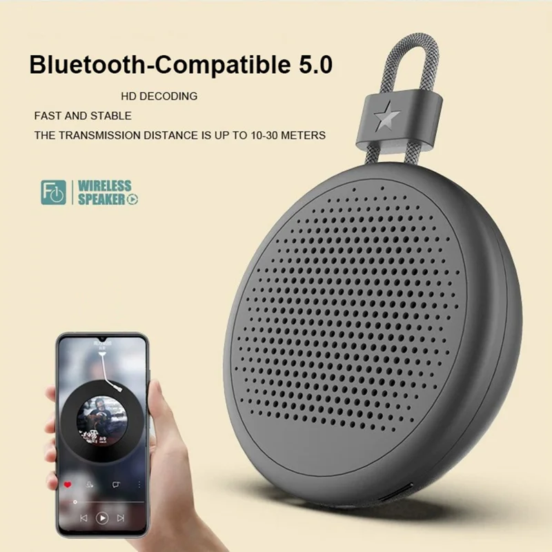 F10 Bluetooth-Compatible Speaker Mini Portable Outdoor Subwoofer with HIFI Surround Sound and TF Card Expansion - White