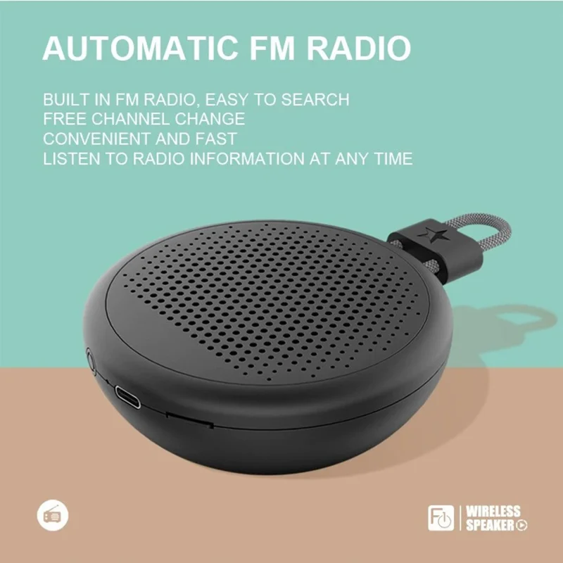 F10 Bluetooth-Compatible Speaker Mini Portable Outdoor Subwoofer with HIFI Surround Sound and TF Card Expansion - White