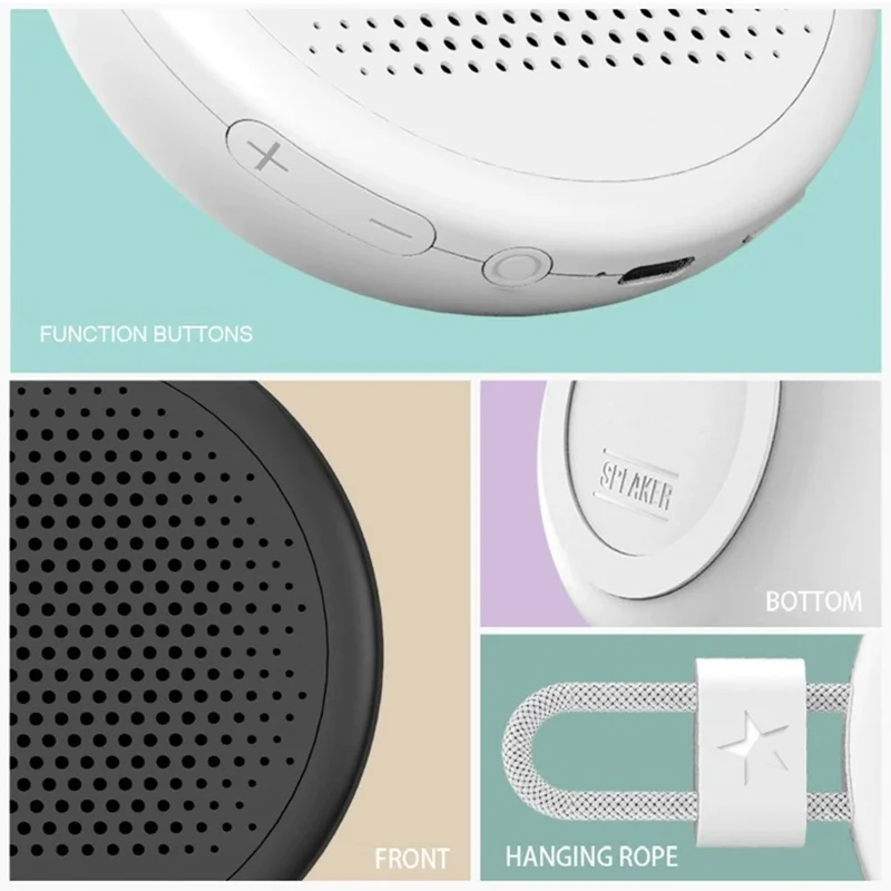 F10 Bluetooth-Compatible Speaker Mini Portable Outdoor Subwoofer with HIFI Surround Sound and TF Card Expansion - White