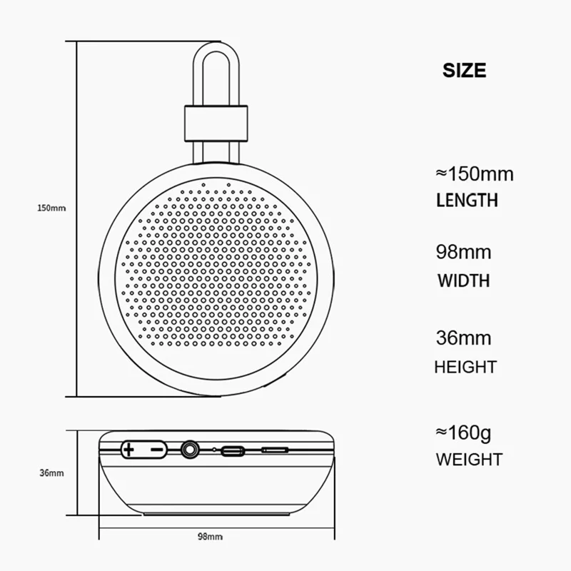 F10 Bluetooth-Compatible Speaker Mini Portable Outdoor Subwoofer with HIFI Surround Sound and TF Card Expansion - White