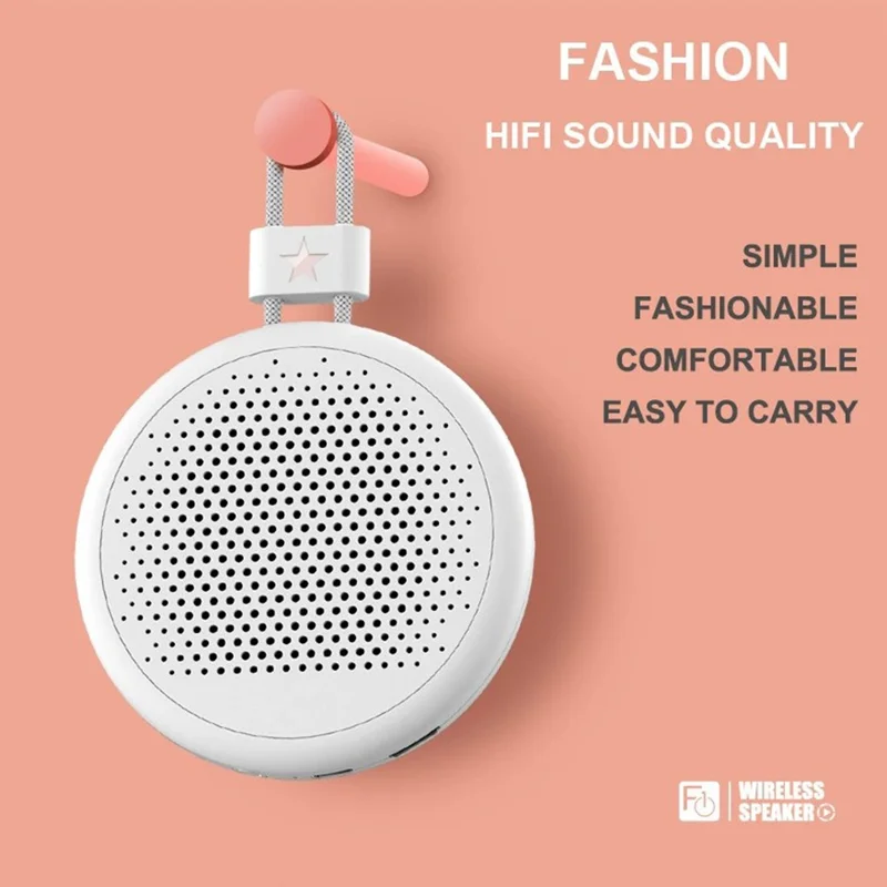 F10 Bluetooth-Compatible Speaker Mini Portable Outdoor Subwoofer with HIFI Surround Sound and TF Card Expansion - White