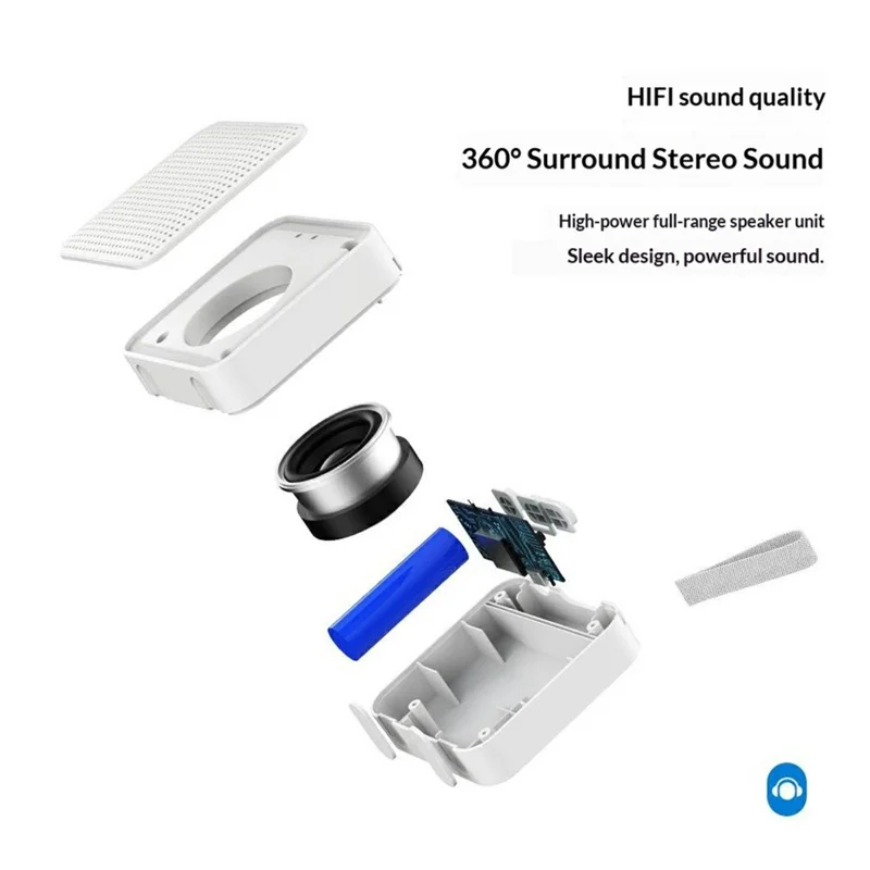 F12 Altifalante Bluetooth-Compatible HIFI Som Surround 360° Subwoofer Sem Fios Mini para Exterior - Branco