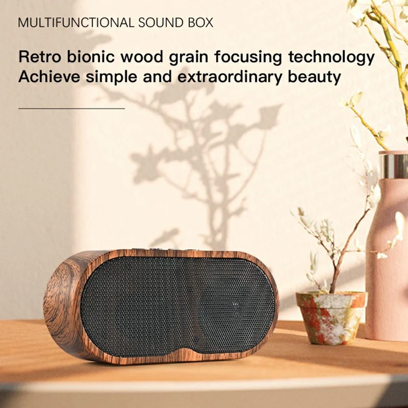 Clear Sound Bluetooth-Compatible Speaker F3 Outdoor Wireless Mini Subwoofer Long Battery Life for Home Travel - Wood