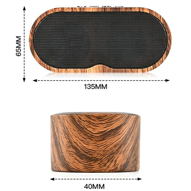 Clear Sound Bluetooth-Compatible Speaker F3 Outdoor Wireless Mini Subwoofer Long Battery Life for Home Travel - Wood